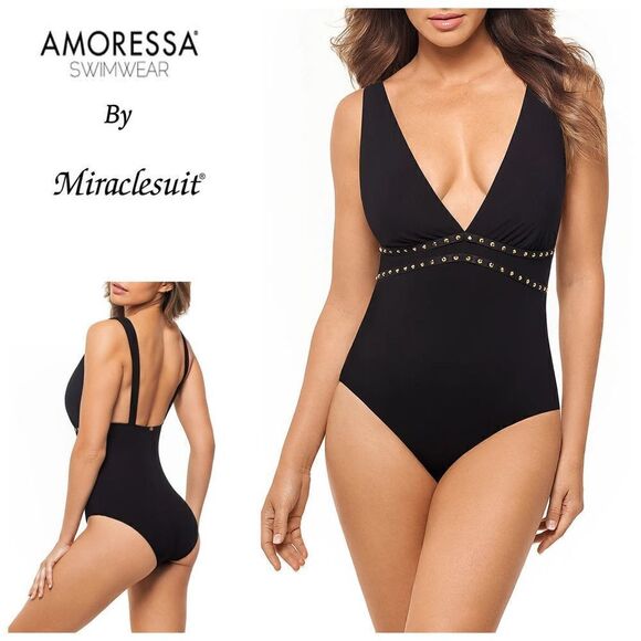 New..Miracle suit sexy black swimsuit. Size 6 - Picture 1 of 8